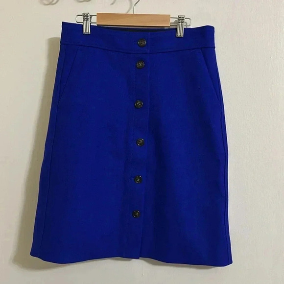 J crew Button-front skirt in double-serge wool - Picture 2 of 4